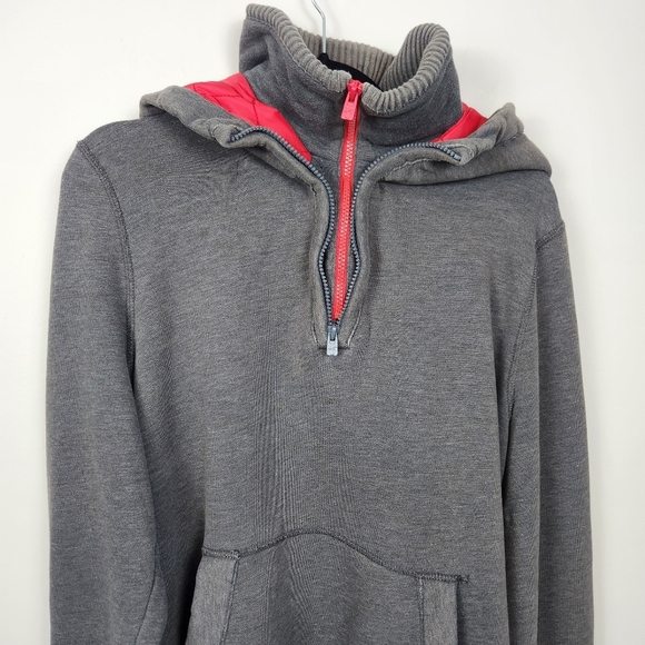 Hollister VTG Y2K 2000s Skater Half Zip Hooded Sweatshirt Grey Hoodie Size XL - Picture 3 of 16